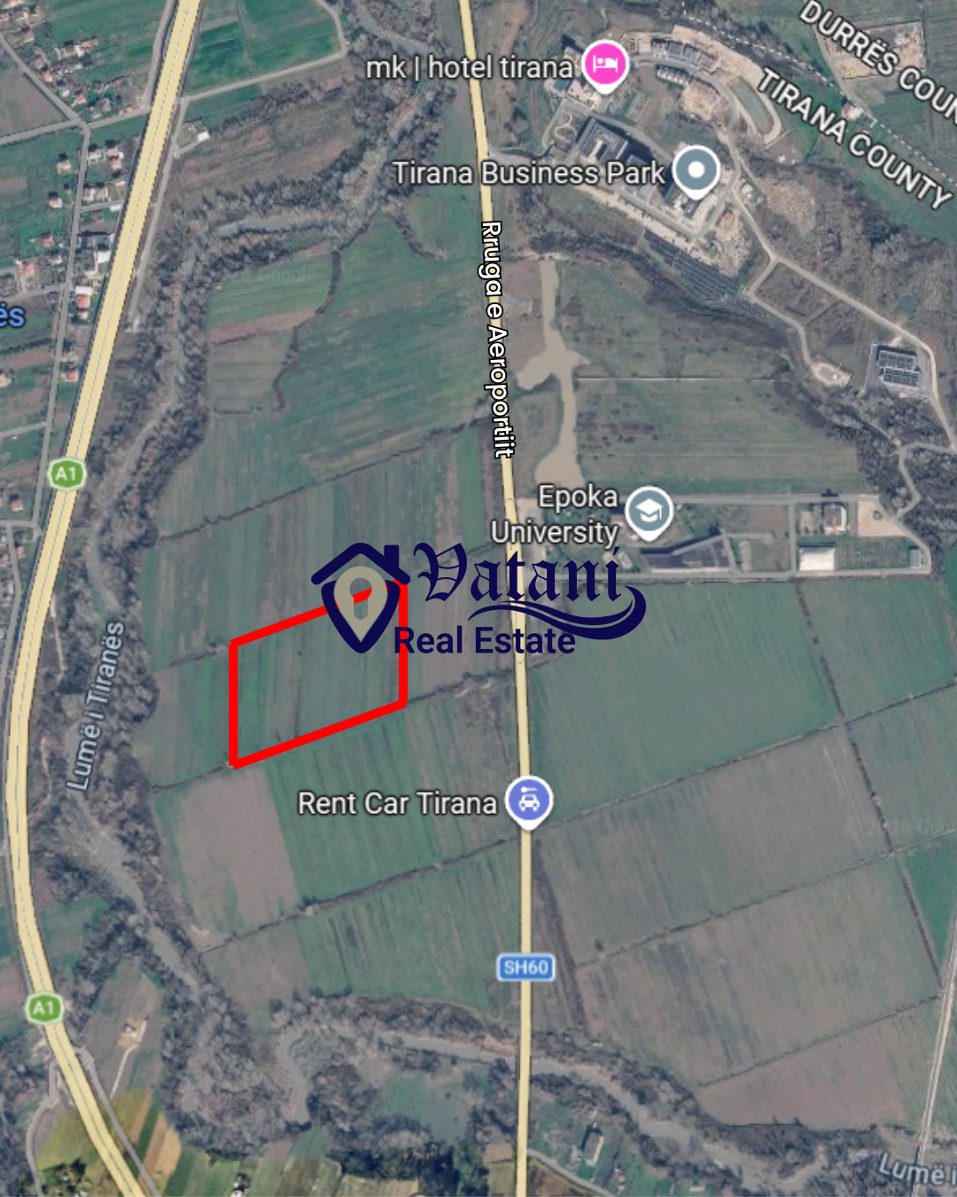Tokë për Biznes në Shitje - Rruga e Aeroportit Rinas | Pranë Universitetit Epoka